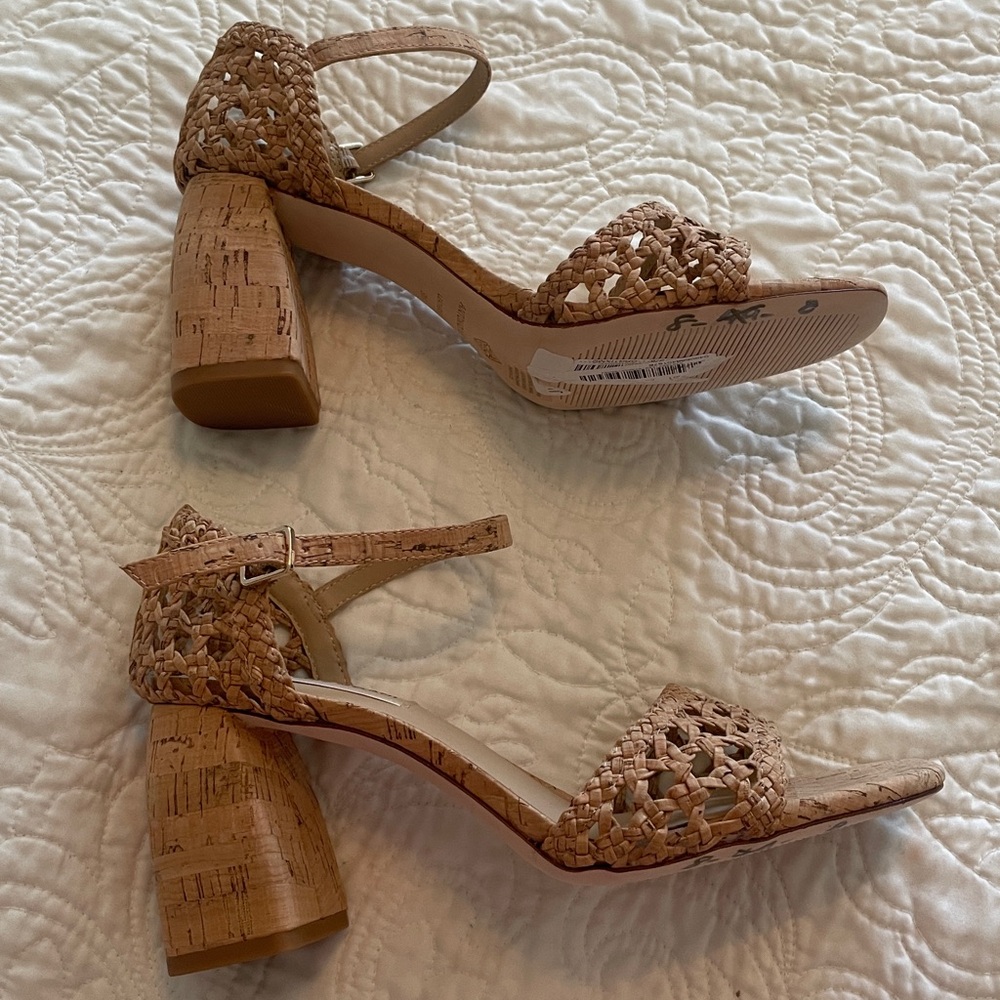 New Antonio Melani Gretel Cork Woven Sandals Heels size 8 - Picture 5 of 10